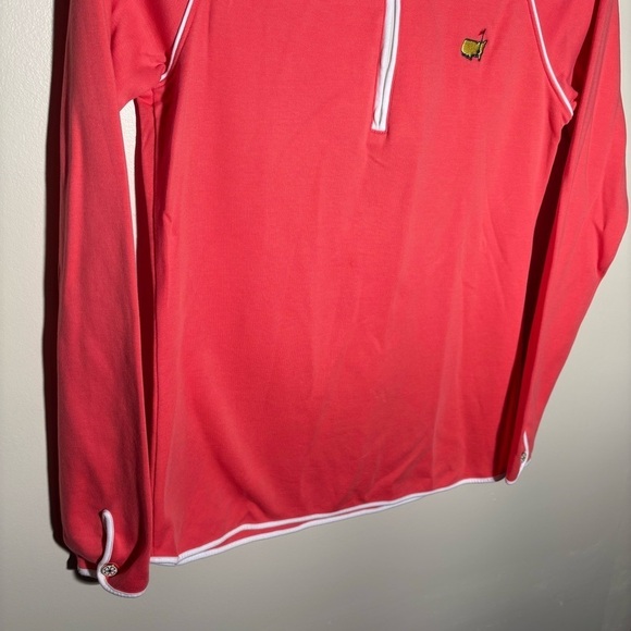 Bobby Jones Pima Cotton Solid Quarter-Zip Pullover in Geranium - Picture 3 of 9